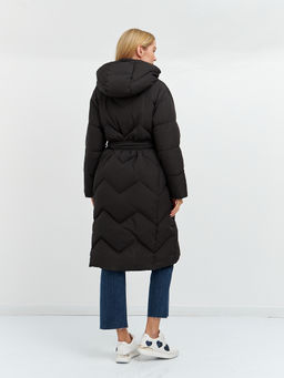 Пуховик женский черный длины миди - Glenfield фото 9