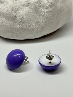 Серьги Пуговки (гвоздики) PW0099 сирень-глянец - Mini maxi фото 2