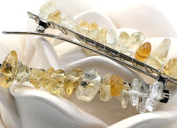 Заколка для волос с натуральным камнем цитрин 6,5*0,8*1,3см - Радуга камня фото 2