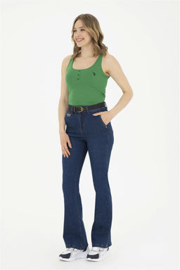 Женские синие джинсовые брюки