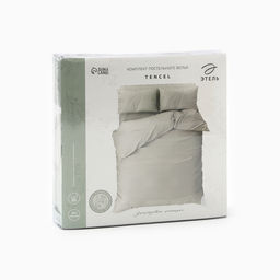 Постельное бельё Этель 2сп Tencel 180*210см, 220*245см, 50*70см-2шт, цвет светло-серый  фото 10