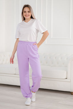 Брюки женские из футера петля Прогулка лила