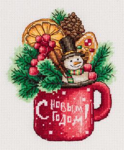 Набор для вышивания PANNA OT-7361 Открытка. Новогодняя кружка 11.5 х 14.5 см