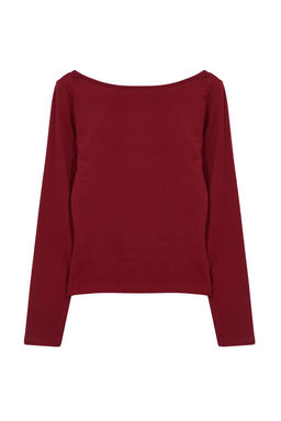 Trendyolmilla Murdum Havuz Yaka Fitted/Vucuda Oturan Orme Bluz TWOAW25BZ00025 фото 7