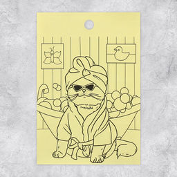 Цена за 10 шт. Наклейки детские бумажные «Котики», c раскраской на обороте, 10×14 см