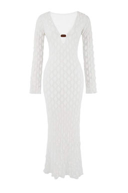 Ekru Orme Maxi Aksesuar Detayl? Plaj Elbisesi TBESS26EL00018