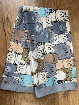 K13596 Платок 60/60 шелк искусственный СЕРЫЙ