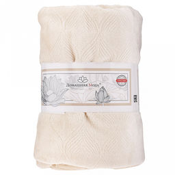 Плед/покрывало 220х200см "Жемчужина", велсофт "Магнолия" набивной, полиэстер 100%, плотность 270г/м2, упаковка: 20х33см пояс бумажный, "Домашняя мода" (Россия)