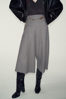 LONG HOUNDSTOOTH BERMUDA SHORTS WITH CHAIN BELT - Zara фото 3