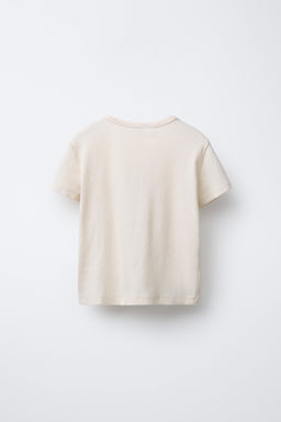 RIBBED T-SHIRT WITH HEARTS AND SLOGAN