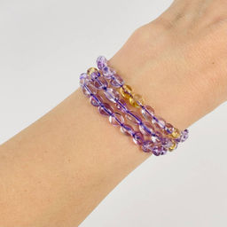 Бусины для украшений из Аметиста и Цитрина (галтовка) 40 см