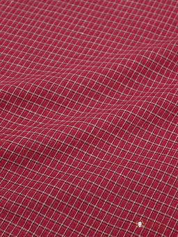 Пестрядь Средняя двухцветная клетка на бордово-малиновом, ш.1.45м, хлопок-95%, п/э-5%, 130гр/м.кв