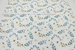 Муслин двухслойный Веточки хлопка, ш.1.35м, хлопок-100%, 100гр/м.кв - Купава фото 2