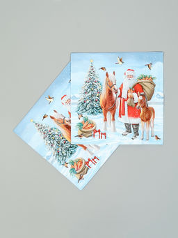 Цена за 3 шт. Салфетки бумажные трёхслойные Дед мороз с друзьями, 33?33, 20 шт.