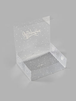 Коробка подарочная пластиковая с тишью и гирляндой «Поздравляю», 16.5 х 12 х 5 см