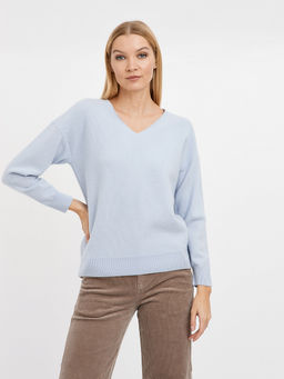 пуловер женский голубой из шерсти - Glenfield фото 3