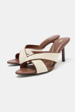 SANDALIA TAC?N CRUZADA / Beige claro