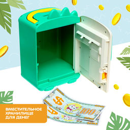Игрушка ZABIAKA «Дино-сейф», копилка, звук, зелёная