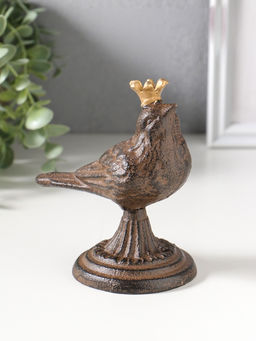 Сувенир чугун "Птица в короне" патина 11х8х13 см