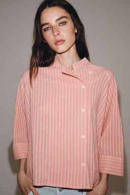 CAMISA ASIM?TRICA RAYAS ZW COLLECTION / Salm?n - Zara фото 3