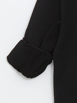 Bisiklet Yaka Bask?l? Erkek Bebek Sweatshirt