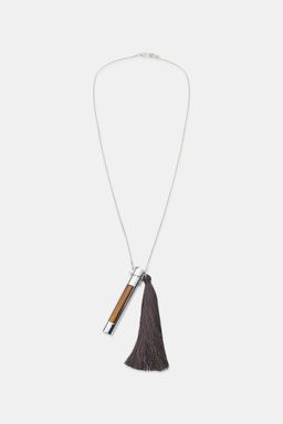 METAL TUBE FRINGE NECKLACE - Zara фото 2