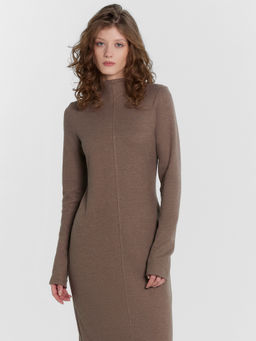 Платье женское коричневое кофейный меланж 5364-D 152668 - Mark formelle фото 4