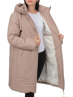 1073 DK. BEIGE Пальто зимнее облегченное женское (холлофайбер 150 гр.) - Fashion фото 7