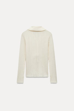 RIBBED FINE KNIT CARDIGAN - Zara фото 4