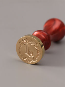 Печать для сургуча с пластиковой ручкой «Венок с буквой J», 2.5×2.5×6.3 см