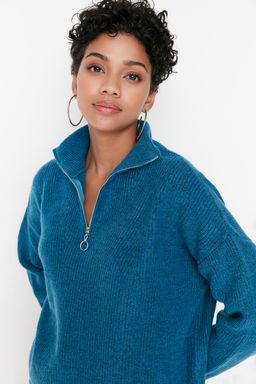 Antrasit Couple Yumusak Dokulu Fermuarl? Triko Kazak TWOAW20XS0009 - Trendyolmilla фото 17