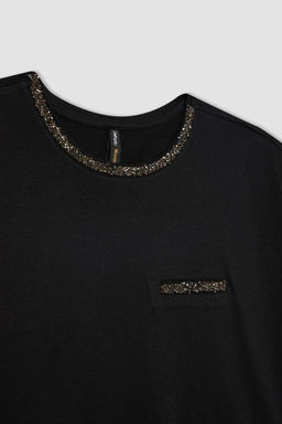 Футболка с круглым вырезом и короткими рукавами - Defacto фото 8