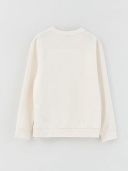 Bisiklet Yaka Bask?l? Uzun Kollu Erkek ?ocuk Sweatshirt - Waikiki фото 3