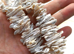 Бусины из жемчуга барокко 35*10мм белый, 41см, 140 бусин Радуга камня