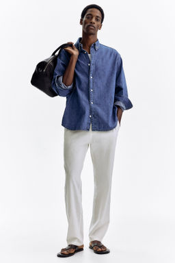Pantal?n en mezcla de lino Regular Fit - H&m фото 6
