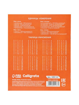 Тетради 10 штук, 18 листов в клетку Calligrata KIDS, серые листы, блок №2, 5 видов