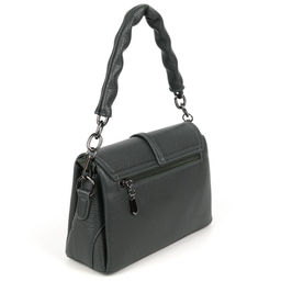 Женская сумка через плечо из эко кожи с тремя отделениями под клапаном 9802 Грин - Cidirro фото 3