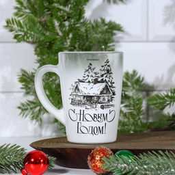 Кружка стеклянная новогодняя С Новым годом, 300 мл