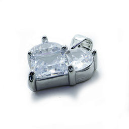 Подвеска Сердечко Хрустальное-silver чешское стекло с алмазной огранкой