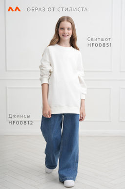 Свитшот оверсайз для девочки из футера трехнитки Happyfox  фото 30