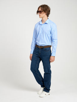 Утепленные мужские джинсы широкого кроя с начесом MOSSMORE