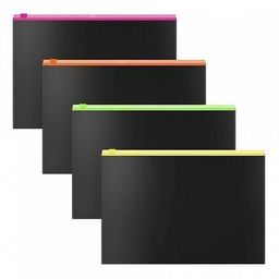 Папка-конверт на ZIP молнии ErichKrause Matt Accent В5, непрозрачный пластик 180 мкм, черн...