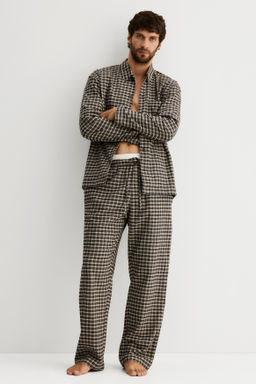 Camisa y pantal?n de pijama en franela - H&m фото 3