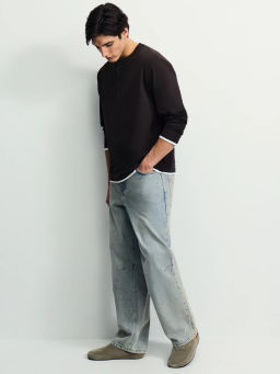 Контрастный лонгслив хенли / Zarina  фото 3