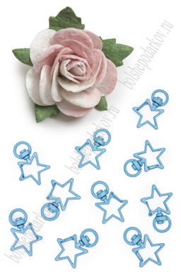 Карабин металлический "Звёздочка" 2,5*3,5 см (10 шт) SF-7444, голубой №8