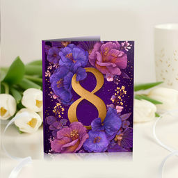 Цена за 2 шт Мини-открытка "8 (фиолетовая)"