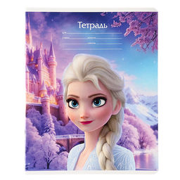 Цена за 19 шт. Тетрадь в клетку 18 листов, 5 видов МИКС, обложка мелованный картон, «Холодное сердце»