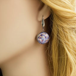 Серьги из муранского стекла PURPLE MIST LS3165