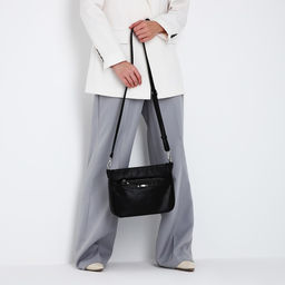 Сумка кросс-боди на молнии, цвет чёрный - Simaland фото 3