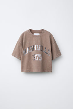 CAMISETA ESTRELLAS BRILLO / Tierra - Zara фото 3
